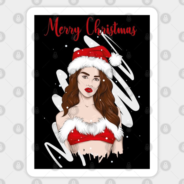 Christmas pinup girls Sticker by MZeeDesigns